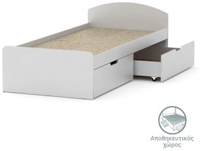 Regan white bed storage space 90x200cm 94.4x204x65 εκ.