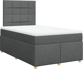 vidaXL Κρεβάτι Boxspring με Στρώμα Σκούρο Γκρι 120x200 εκ. Υφασμάτινο