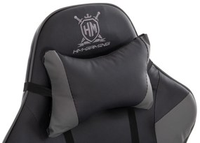 ΠΟΛΥΘΡΟΝΑ GAMING DARREN  ΜΑΥΡΟ-ΓΚΡΙ PVC &amp; NYLON 51x49x125Υεκ.