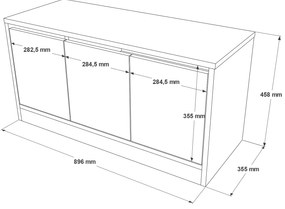Έπιπλο Εισόδου ArteLibre CROFTON Λευκό Μοριοσανίδα 89.6x35.5x45.8cm