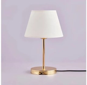 GLOSSY 204-0071 Μοντέρνο Eπιτραπέζιο Φωτιστικό Μονόφωτο 1 x E27 IP20 Χρυσό Μέταλλο με Λευκό Ύφασμα-Μ22 x Π22 x Υ37cm Globostar 204-0071 Λευκό