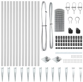 vidaXL Euro Fence με 13 στήλες στήριξης 0.4x25 μ γαλβανισμένος χάλυβας