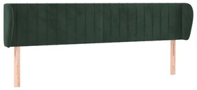 Κεφαλάρι με Πτερύγια Σκούρο Πράσινο 163x23x78/88 εκ. Βελούδινο 3117439