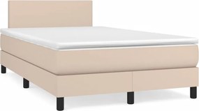 vidaXL Κρεβάτι Boxspring με Στρώμα Καπουτσίνο 120x190εκ.από Συνθ.Δέρμα