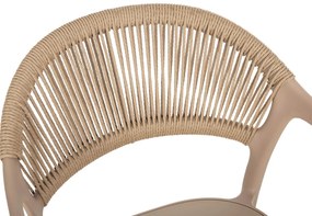 ΠΚαρέκλα - Πολυθρόνα EVA C6155.03 Καπουτσίνο Πολυπροπυλενίου με Μπέζ Σχοινί 56,5x53x80Υ εκ. 56.5x53x80 εκ.