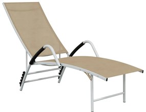 vidaXL Ξαπλώστρα Κρεμ από Textilene και Αλουμίνιο