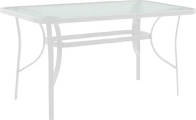 Τραπέζι Ensure pakoworld μέταλλο λευκό-γυαλί 120x70x70εκ