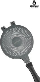 Stewehome Τηγάνι βάφλας από χυτοσίδηρο με επίστρωση γρανίτη Μαύρο