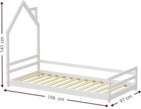 Κρεβάτι παιδικό Kiara-Leuko - 196.00Χ97.00Χ141.00cm