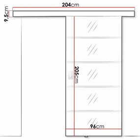 Συρόμενες πόρτες Dover 211, 40 kg, Μαύρο, Πλαστικοποιημένη μοριοσανίδα, Καθρέφτης | Epipla1.gr