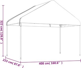 vidaXL Κιόσκι με Τέντα Λευκό 17,84 x 4,08 x 3,22 μ. από Πολυαιθυλένιο