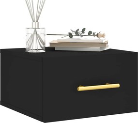 vidaXL Κομοδίνο Επιτοίχιο Μαύρα 35 x 35 x 20 εκ.