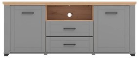 Έπιπλο Τηλεόρασης Valencia TV 160 Γκρί Γραφίτης - Artisan Oak - Γκρί Μάτ 161x41x66.5 εκ. 161x41x66.5 εκ.