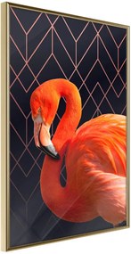 Αφίσα - Orange Flamingo - 20x30 - Χρυσό - Χωρίς πασπαρτού