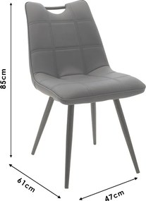 Καρέκλα Nely pakoworld μεταλλική μαύρη με pu μαύρο