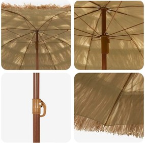 vidaXL Παράσολα Παραλίας Φυσικό 255 x 255 x 255 εκ