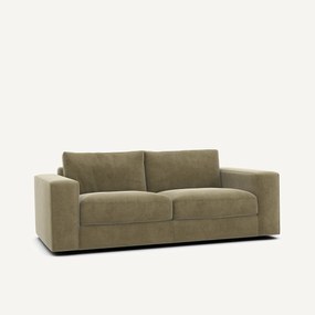 Καναπές 3 θέσεων compact από λινό βελούδο, SKANDER