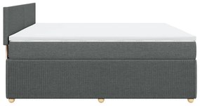 vidaXL Κρεβάτι Boxspring με Στρώμα Σκούρο Γκρι 180x200 εκ Υφασμάτιν