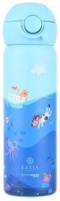 Θερμός Παιδικό Ανοξείδωτο Με Καλαμάκι Ocean Play 500ml-7,9x6,6x20,3εκ. Save The Aegean Estia 01-33101