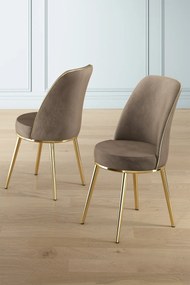 Καρέκλα 6τμχ Καπουτσίνο / Χρυσό PEFA 45x42x91