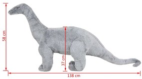 Δεινόσαυρος Βραχιόσαυρος σε Όρθια Στάση Γκρι XXL Λούτρινος - Γκρι