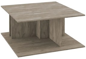 Τραπεζάκι Σαλονιού ArteLibre ΑΡΙΑΔΝΗ Raw Endgrain Oak/K105 90x90x43cm-14200013