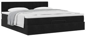 vidaXL Οθωμανικό κρεβάτι με στρώμα Μαύρο 160x200cm Velvet