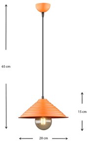 Φωτιστικό οροφής Alaska Megapap E27 μεταλλικό μονόφωτο χρώμα πορτοκαλί 28x28x65εκ. - Μέταλλο - GP030-0113,4