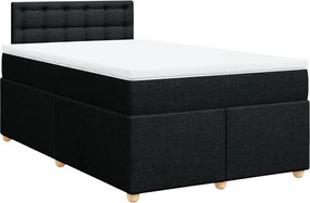 vidaXL Κρεβάτι Boxspring με Στρώμα Μαύρο 120x190 εκ. Υφασμάτινο