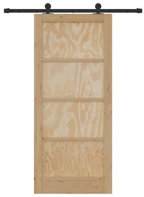 vidaXL Συρόμενη Πόρτα ORKDAL Φυσικό και μαύρο 86 x 198.5 cm