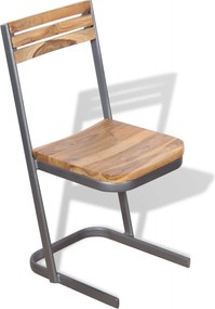 vidaXL Καρέκλες Τραπεζαρίας 2 τεμ. από Μασίφ Ξύλο Teak