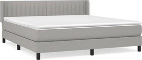 vidaXL Κρεβάτι Boxspring με Στρώμα Αν. Πράσινο 160x200εκ Υφασμάτινο