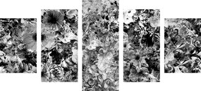 5 μέρη εικόνα λουλούδια σε μαύρο & άσπρο