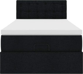 vidaXL Οθωμανικό κρεβάτι με στρώμα Μαύρο 80x200cm Ύφασμα