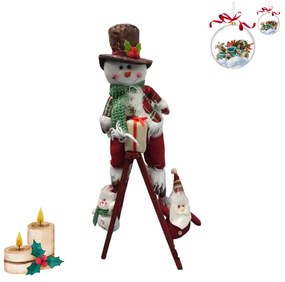 Διακοσμητικός Χριστουγεννιάτικος Χιονάνθρωπος με Σκάλα