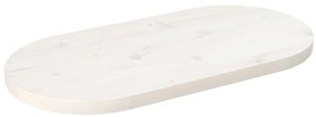 vidaXL Επιφάνεια Τραπεζιού Οβάλ Λευκή 70x35x2,5 εκ. Μασίφ Ξύλο Πεύκου