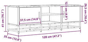 ντουλάπι τηλεόρασης Γκρι Sonoma 120x35x41 cm - Γκρι