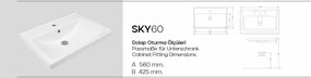 Νιπτήρας Λευκό PRECRE 60x45x5