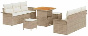 vidaXL Σετ Καναπέ Κήπου 9 pcs Μπεζ συνθετικό ρατάν