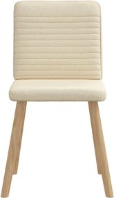 vidaXL Καρέκλες Τραπεζαρίας 6 τεμ. Κρεμ Υφασμάτινες