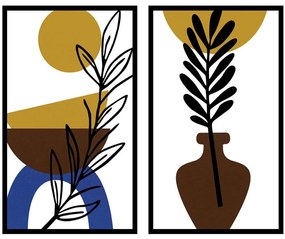 Διακοσμητικό Τοίχου Bohem (Σετ 2Τμχ) 279ENZ2619 38,5x63,5cm Multi Wallity Metal,Wood