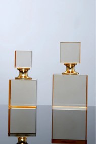 Stewehome Σετ 2 τεμαχίων διακοσμητικά μπουκάλια αρώματος από γυαλί 4x9 cm