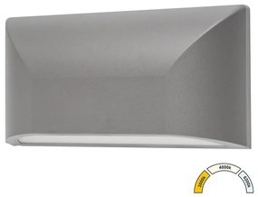 Adeleq Φωτιστικό LED PC Επίτοιχο Οβάλ Μονής Κατεύθυνσης 6W CCT IP65 Γκρι 9-96668
