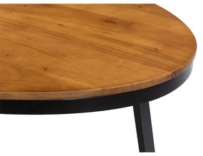 OVO COFFEE TABLE ΦΥΣΙΚΟ ΜΑΥΡΟ 121x71xH44cm