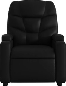 vidaXL Πολυθρόνα με Ανακλινόμενη Πόρτα Μαύρη από Συνθετικό Δέρμα