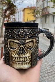 Κούπα με σκελετό και χειροποίητη ζωγραφική από κεραμικό και πολυεστέρα Πολύχρωμο