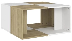 vidaXL Τραπεζάκια Σαλονιού 4 τεμ. Λευκά/Δρυς 33x33x33 εκ. Μοριοσανίδα