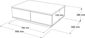 Τραπεζάκι Σαλονιού Καρυδί BOVES 90x60x28.6