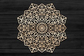 Σετ των 2 Intra απο ξύλο plywood 3mm-4mm πάχος Τρισδιάστατη Mandala Δίασταση 30x30 cm INTRAFABR-69576239