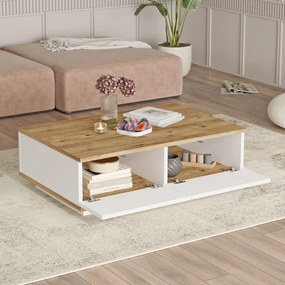 Τραπεζάκι Σαλονιού Atlantic Πεύκο / Λευκό DRITU 90x60x28.6